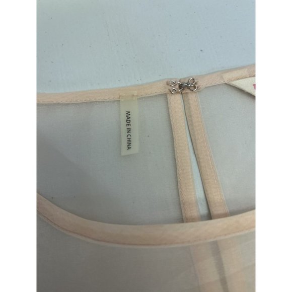 Rebecca Taylor Soft Pink Silk Net Lace Blouse Silk Top Tank Size 6 - Picture 6 of 14